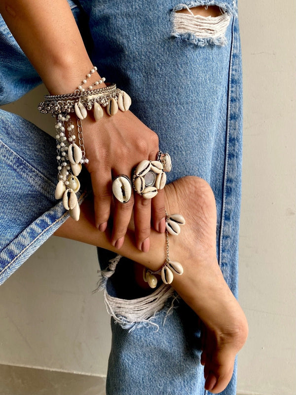 Cowrie Anklet Combo