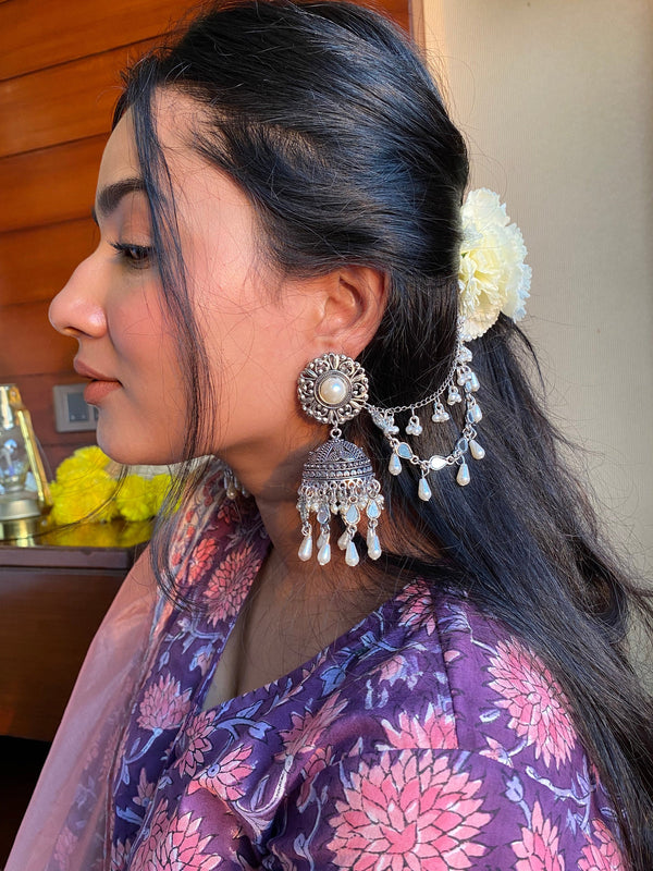 Sikhara Pearl String Jhumkas