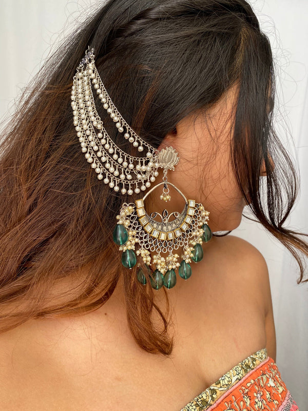 Lotus Kundan String Earrings