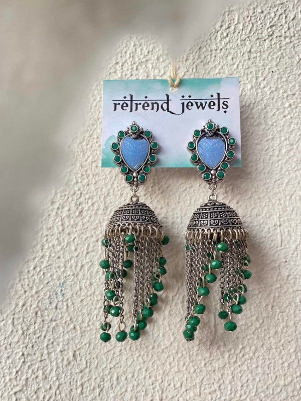 Stone Green Jhumka